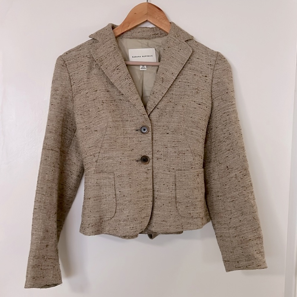 Banana Republic Brown Blazer with Notched Lapels